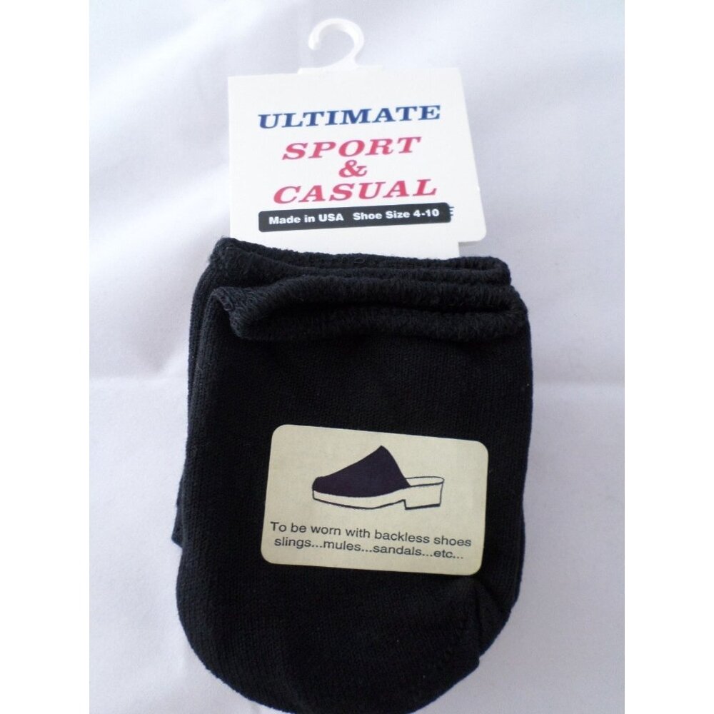 3 Pair Womens Toe Topper Half Sock Black Slings Mules Sandals 4-10 USA